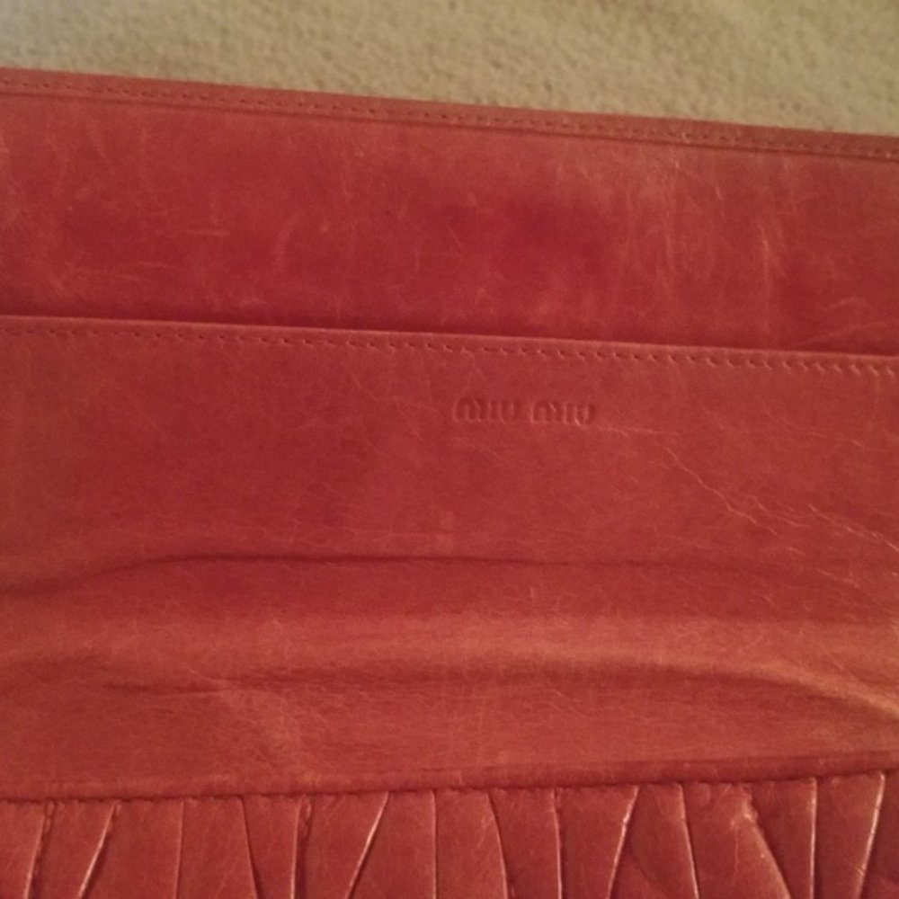 Long pink gold Miu Mui prada clutch leather wallet - Picture 6 of 8